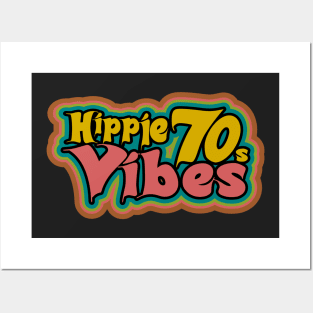 Hippie Vibes 70s seventies sticker vintage Posters and Art